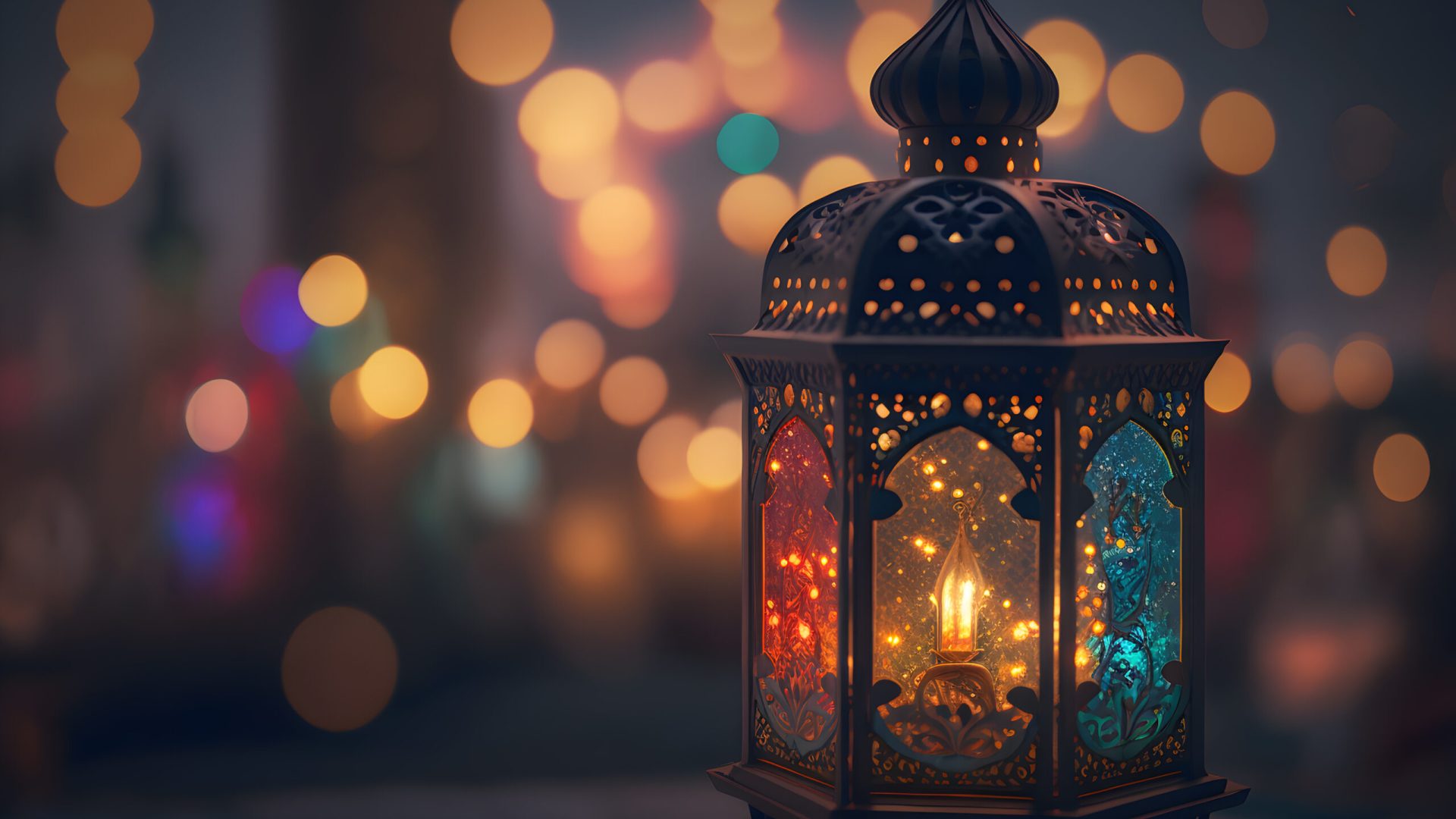islamic-lantern-with-bokeh-lights-background-adha-fitr-eid