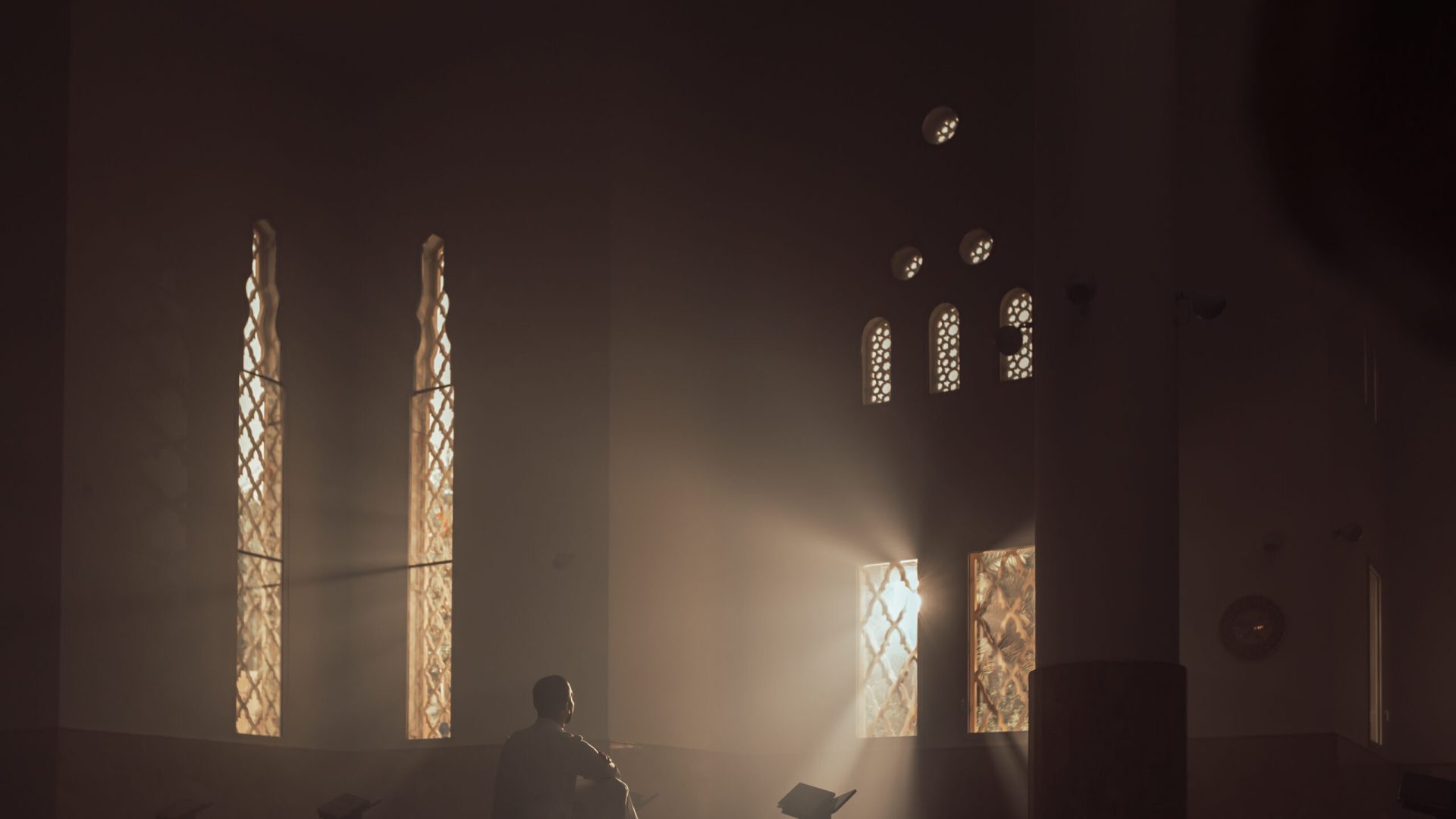 A,Man,In,A,Mosque,Reads,The,Qur'an,An,Arab