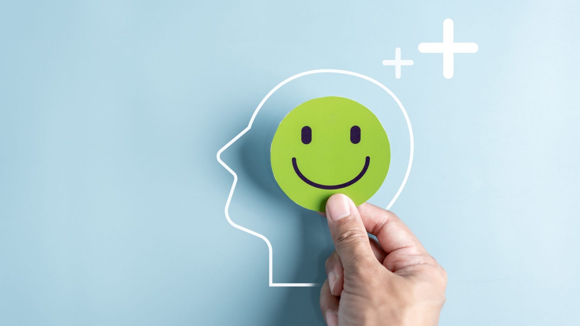 Hands,Holding,Happy,Smile,Face,Inside,Human,Brain.,Mental,Health